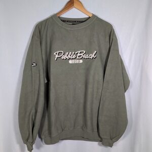 Vintage 1990s Pebble Beach PGA Golf Crew Neck Sweatshirt Men's Medium Green Sage